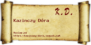 Kazinczy Dóra névjegykártya